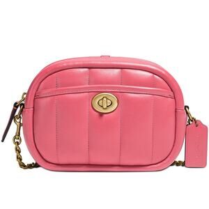 Coach Quilted Leather Camera Bag Watermelon Pink NWT